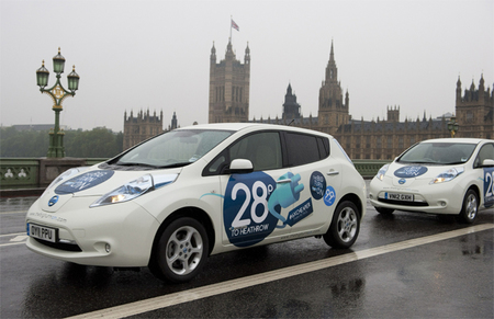 Trayectos de taxi gratis a bordo de un Nissan Leaf en Londres
