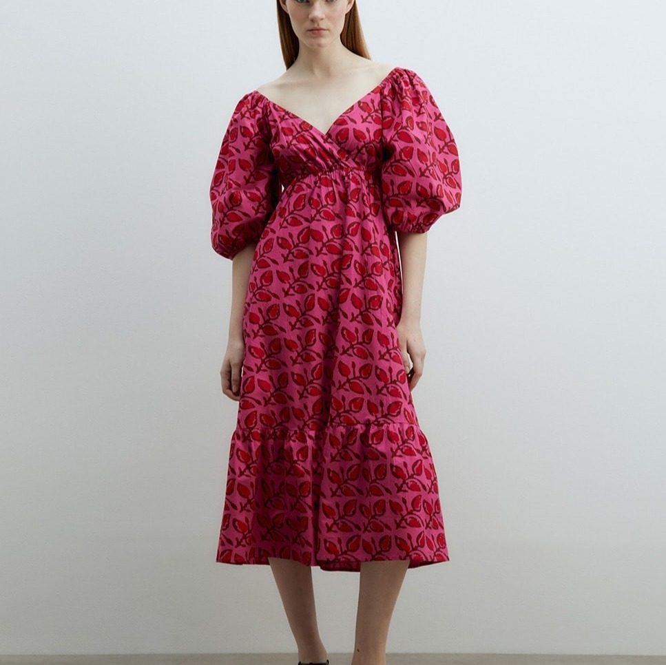 Sfera - Vestido popel�n estampado.