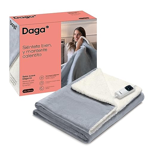 DAGA Manta térmica eléctrica de Sofá Relax Suave Elegante, Tecnología de Calefacción Intellisense