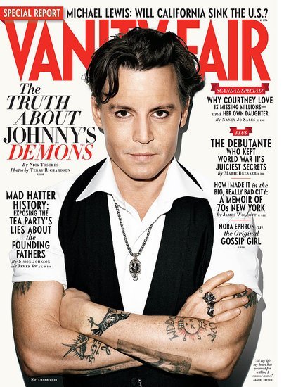 Johnny Depp - o su doble de cera - en la portada de Vanity Fair