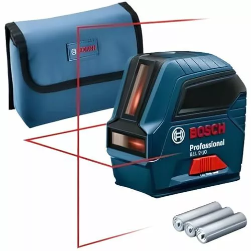 Bosch Professional Nivel láser GLL 2-10 (láser rojo, alcance: hasta 10 m, 3 pilas AA, estuche)