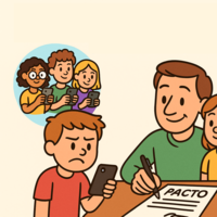 "Todos mis amigos tienen móvil". Ya hay familias firmando (literalmente) un pacto para no caer en la presión social