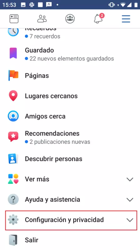 Notificaciones Facebook