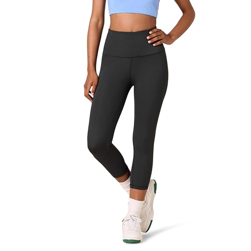 Amazon Essentials Mallas capri de talle alto Active Sculpt para entrenamiento y atletismo (disponibles en tallas grandes) Mujer, Negro, L