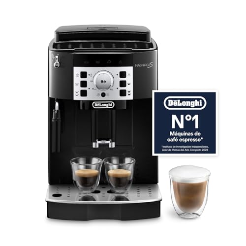 De’Longhi Magnifica S – Perfetto Cafetera Superautomática, Espumador de Leche manual, Espresso y Cappuccino, Panel de Control con Botones, Negro (ECAM22.110.B)