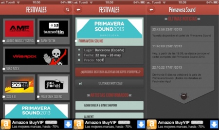 Festivales, toda la información de los festivales de música de la península ibérica en una sola aplicación
