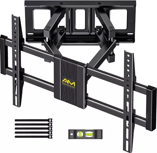 Alphamount Soporte TV Pared Movimiento Completo para Televisores 37 a 75 Pulgadas, Soporte TV Inclinable y Giratorio con Brazos Dobles, Máximo VESA 600x400 mm hasta 45 kg, APLF6