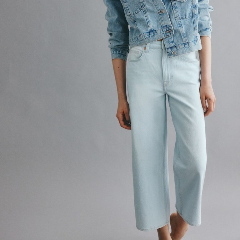 Wide High Cropped Jeans