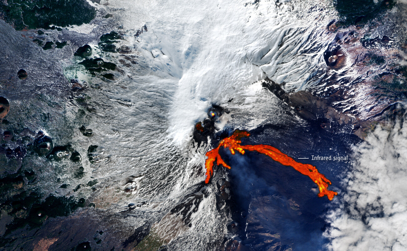 Espectaculares imágenes del volcán Etna en erupción desde la Estación espacial europea