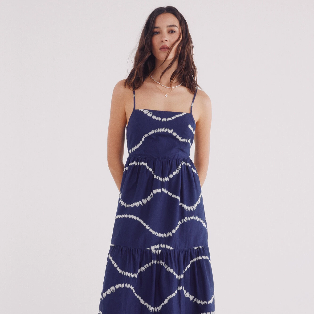 Vestido midi estampado espalda abierta
