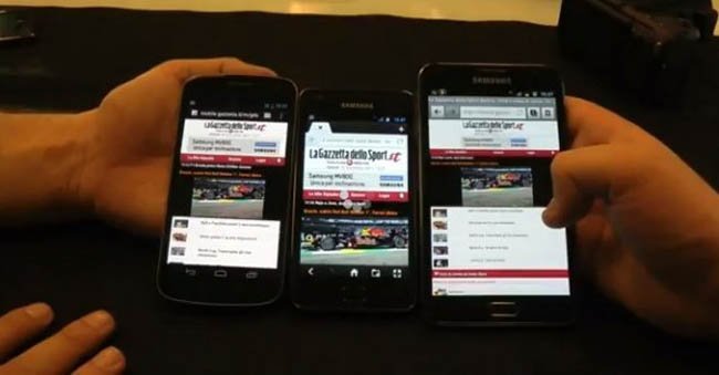 Comparativa Navegación Web Familia Galaxy