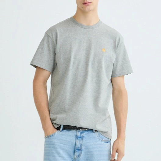 Camisetas de hombre S/S Chase T-Shirt Gris Carhartt WIP