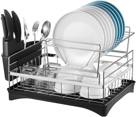 El escurreplatos más valorado de Amazon está hecho para durar y tiene hasta desagüe: llévatelo hoy por 6 euros menos con este cupón