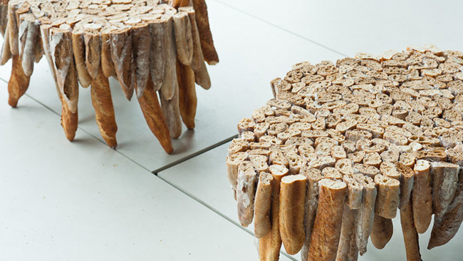Increíble mesa realizada con baguettes