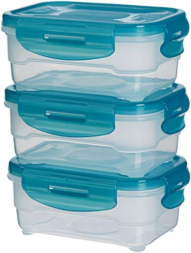 Amazon Basics Contenedores herméticos sellados con Tapa de plástico sin BPE