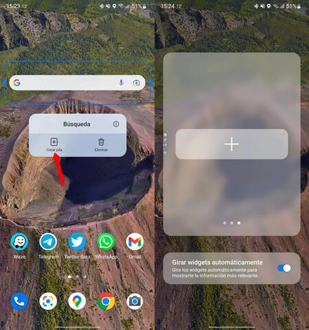 Samsung Galaxy の積み重ね可能なウィジェット