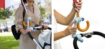 Soporte para colocar el paraguas en el carrito (y tener las dos manos libres)