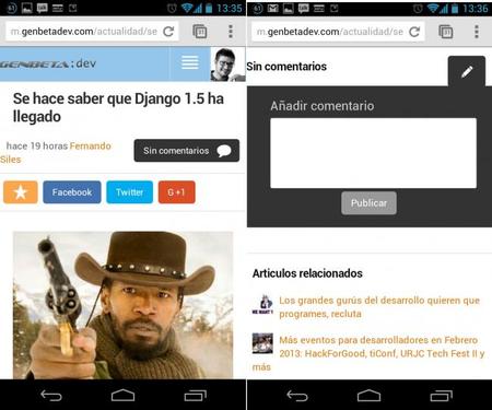 Nueva versión móvil de Genbeta Dev, mejora en la lectura y posibilidad de comentar directamente