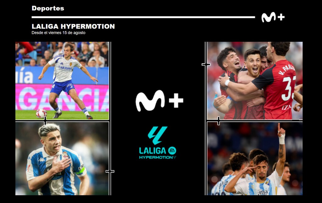 Movistar lo confirma: si eres cliente de Movistar Plus+ o de O2, podrás ver LaLiga Hypermotion sin contratar ningún paquete adicional 