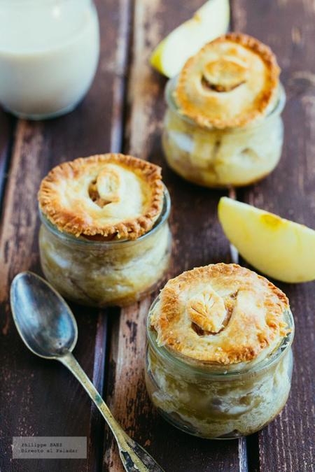 Mini pay de manzana en frasco. Receta