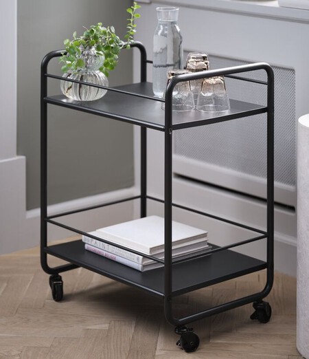 Carrito Narup 2 Estantes Negro