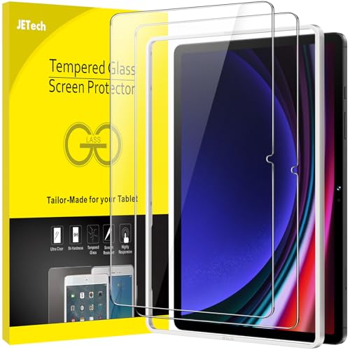 JETech Protector de Pantalla para Samsung Galaxy Tab S9 11 Pulgadas y Galaxy Tab S10 Lite / S10 FE / S9 FE 10,9 Pulgadas, Instalación Fácil, Cristal Vidrio Templado, HD Transparente, 2 Unidades