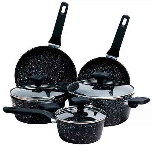 La Moustache - Batería de Cocina de Aluminio, 8 Piezas (Onix)