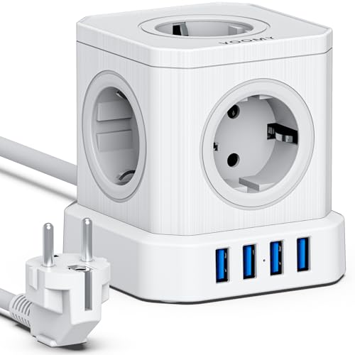 Voomy Cube Regleta Enchufe (2M Blanco, 4 USB-A)