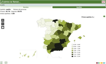 Esta web del INE te dice cuántas personas se llaman y/o apellidan como tú en España