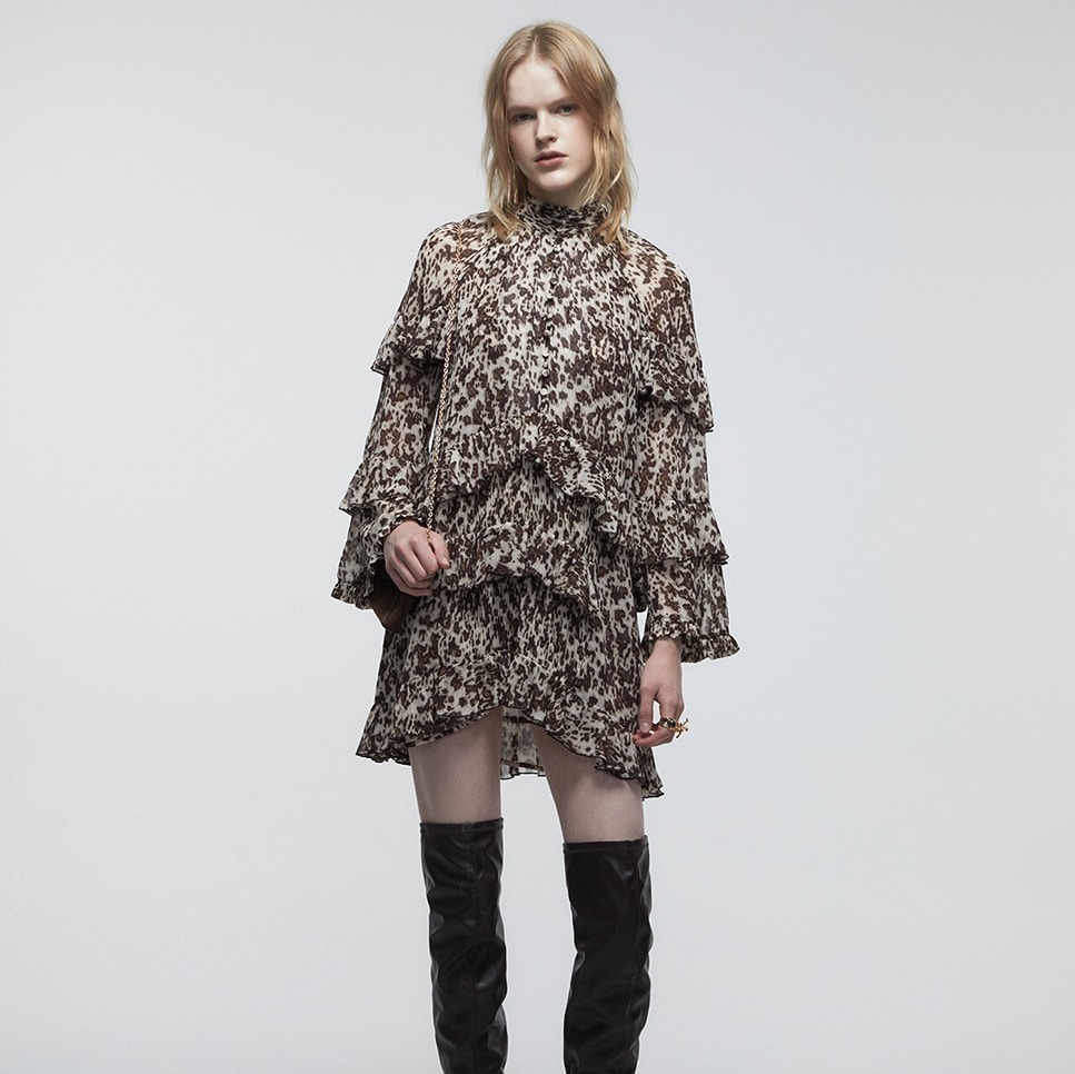 Sfera - Vestido corto volantes.