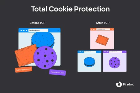 TCP は各 Web サイトから Cookie を分離し、他の Web サイトが Cookie を追跡できないようにします。