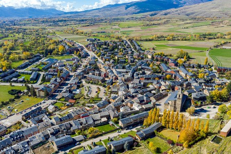 Panoramic View Of Llivia A Small Spanish Enclave Within The Territory Of France