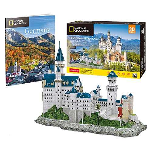 National Geographic - Castillo Neuschwanstein | Puzzle 3D Niños y Puzzle 3D Adultos | Maquetas para Construir Adultos | 121 Piezas