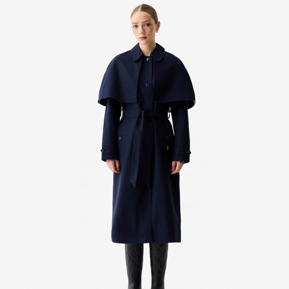 Gabardina Hunter azul marino Keltie Trench Cape
