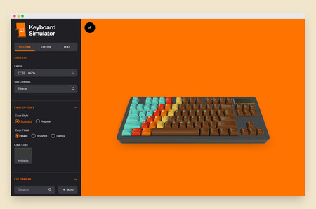 Keyboard Simulator es una genial web interactiva en la que puedes diseñar tu próximo teclado mecánico