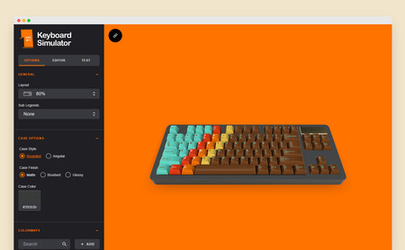 Keyboard Simulator es una genial web interactiva en la que puedes diseñar tu próximo teclado mecánico