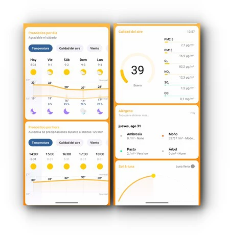 Android では Breezy Weather がどのように表示されるか