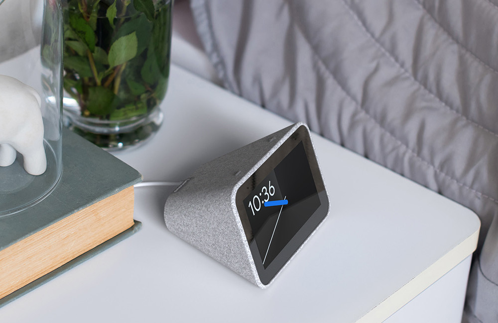 this is Lenovo Smart Clock, the first clock smart alarm clock with Wizard of Google