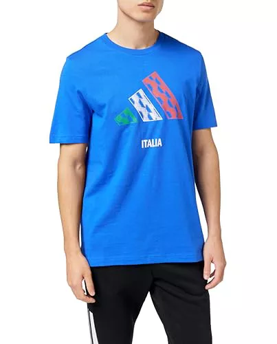 adidas Unisex Adulto Italy 3BAR Logo Graphic T-Shirt, Blue, M
