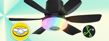 Este no solo es un ventilador de techo, tiene una bocina integrada y hasta una lampara RGB: lo mejor es su precio de 293 pesos 