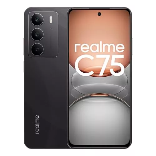 realme C75 4G Smartphone 8+256GB, Nero Tempesta, Schermo da 6,72 pollici, Refresco Rate a 90Hz, Ricarica Rapida da 45W, Batteria da 5828mAh, Fotocamera AI da 50MP, Potente Chipset Helio G92, IP69