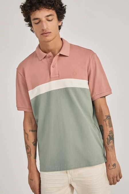 Polo piqué block color