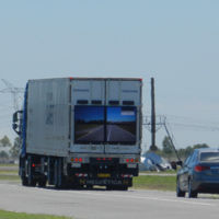 Los camiones transparentes de Samsung ruedan por Argentina en fase de pruebas