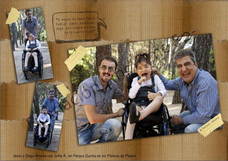 Javivi y Diego Arjona con Sofia en el Parque Quinta de los Molinos