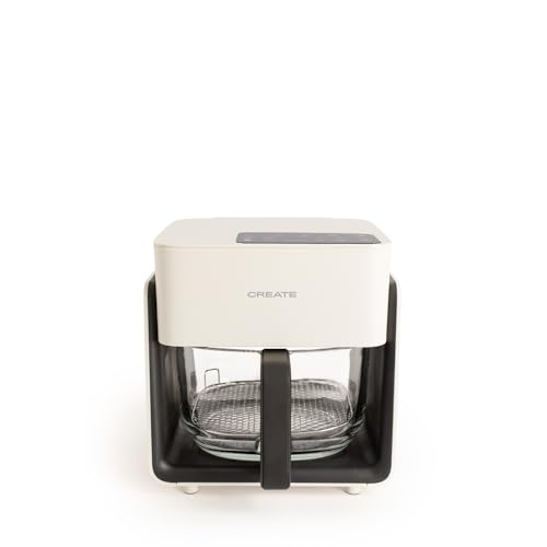 CREATE/AIR FRYER STUDIO CRYSTAL/Freidora sin aceite 4.2 L sin vaporizador de agua blanco roto/Capacidad 5-6 raciones, 6 programas, bandeja de cristal, control de tiempo y tempertura, 1300W