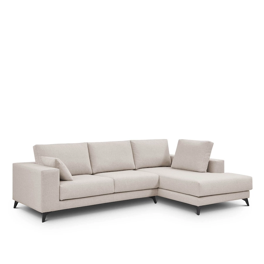 Sofá tapizado con chaiselongue derecha Nido El Corte Inglés.