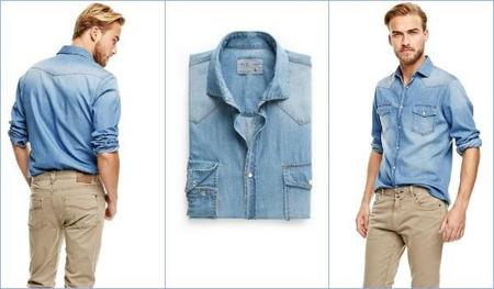 camisa vaquera clara hombre