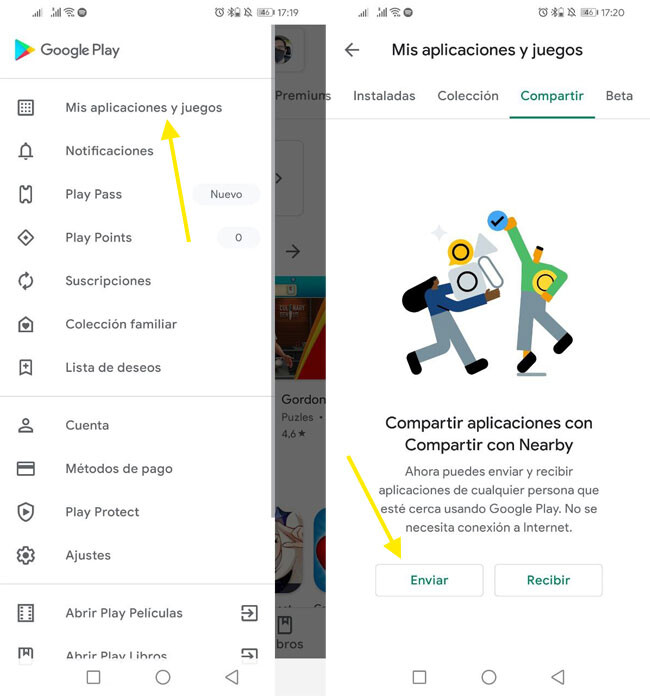 Cómo enviar apps a un móvil cercano y sin conexión a Internet, con ...