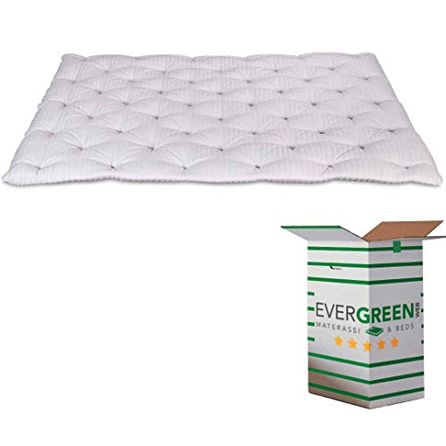 EvergreenWeb - Topper Colchón 160x200 en Látex 7 cm de Altura - Acolchado de 100% Efecto Arco Suave Hipoalergénico