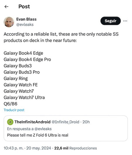 According to a reliable list, these are the only notable SS products on deck in the near future: Galaxy Book4 Edge, Galaxy Book4 Edge Pro, Galaxy Buds3, Galaxy Buds3 Pro, Galaxy Ring, Galaxy Watch FE, Galaxy Watch7, Galaxy Watch7 Ultra, Q6/B6